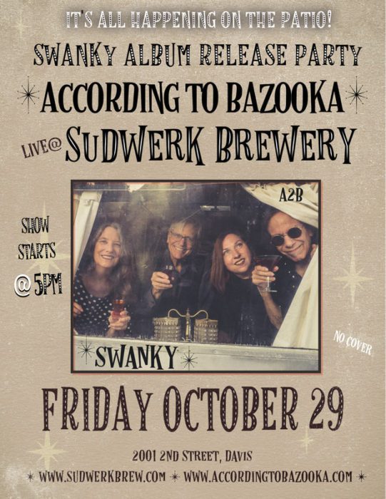 poster for According to Bazooka album release show at Sudwerk Brewing