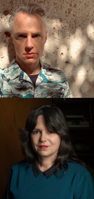 Photos of Michael D. Snediker, top, and Lucy Corin, bottom.
