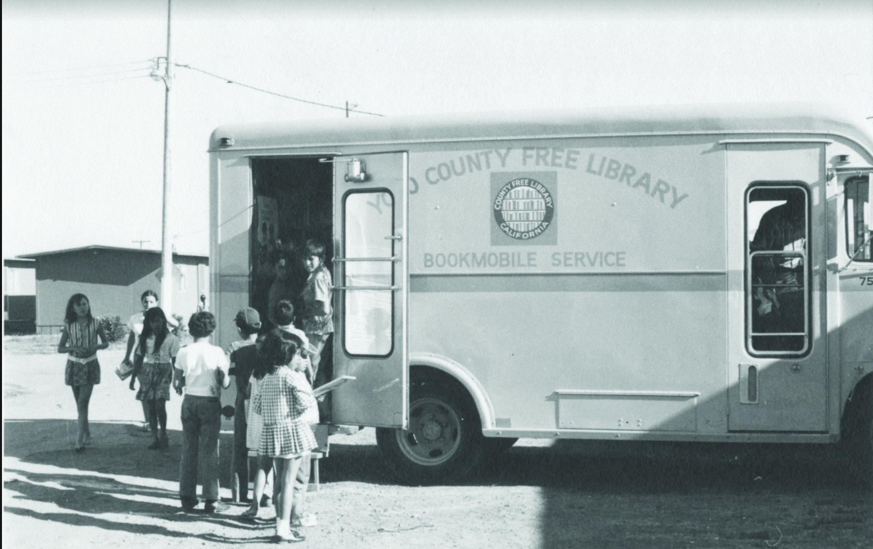 Yolo County's original bookmobile c. 1950s (courtesy: yolo county library foundation).